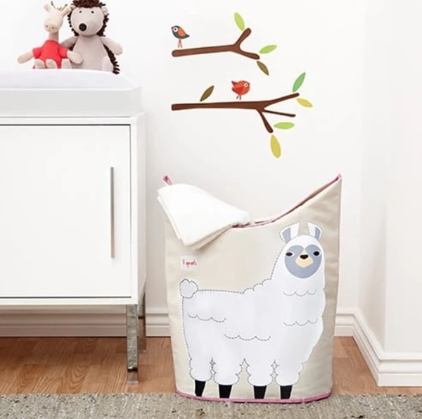 Корзина для хранения 3 Sprouts Лама, 48х56х28 см, бежевый (ILHLLM/27886) - Pampik - 2