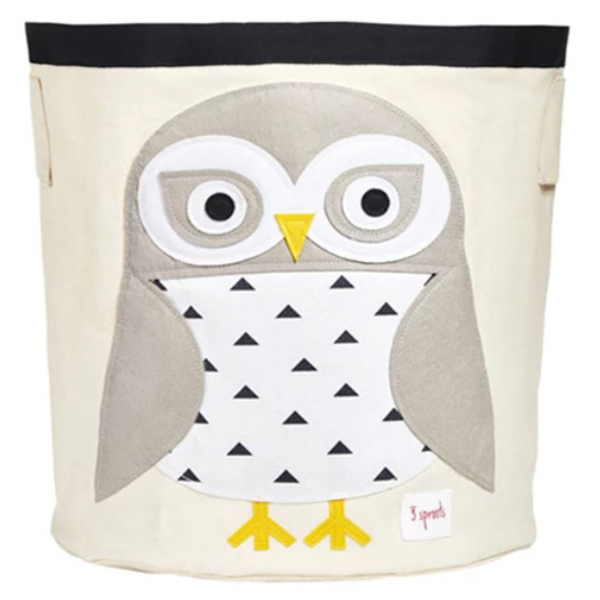 Кошик для зберігання 3 Sprouts Сова, круглий, 45х43 см, бежевий (IBNSNO/33315) - Pampik