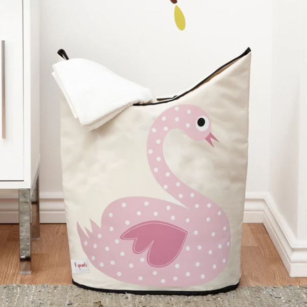 Кошик для зберігання 3 Sprouts Лебідь, 48х56х28 см, бежевий (ILHSWN/10763) - Pampik - 2