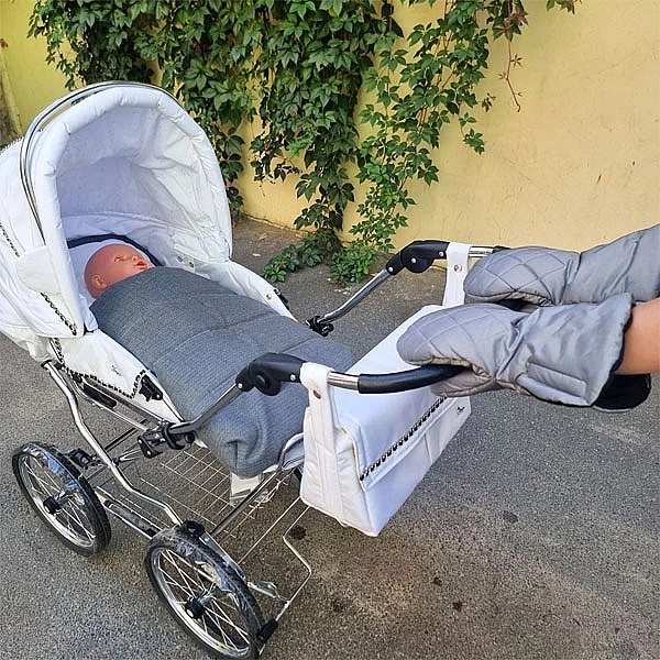 Муфта-рукавички NL Baby зі стібкою, сірий (0000/35471) - Pampik - 7