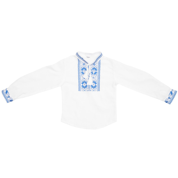 Вишиванка для хлопчика Twins Оберіг, р.110, білий з блакитним (88OT-О110-04) - Pampik