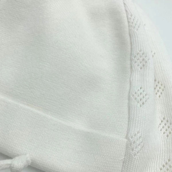 Шапочка двойная NL Baby на завязках, хлопок, 0-3 мес., молочный (050/33409) - Pampik - 3