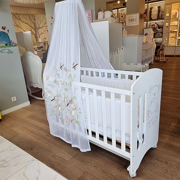 Балдахин NL Baby с вышивкой, 300х170 см, белый (834+924/30659) - Pampik - 5