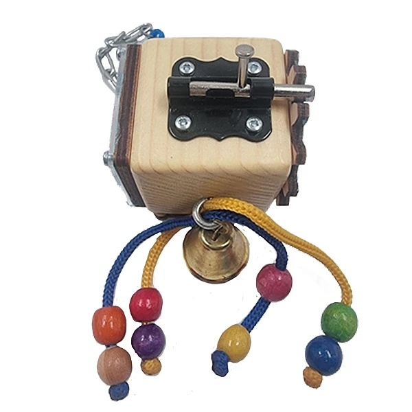 Іграшка дерев'яна NL Baby Актівіті Бізікуб, 4.75х4.75 см, натуральний (24371) - Pampik - 4