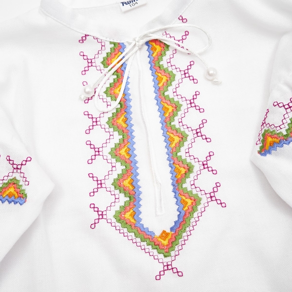 Вишиванка для дівчинки Twins Барва, р.116, білий з різнобарвним (88ВДTБ-116-20) - Pampik - 2
