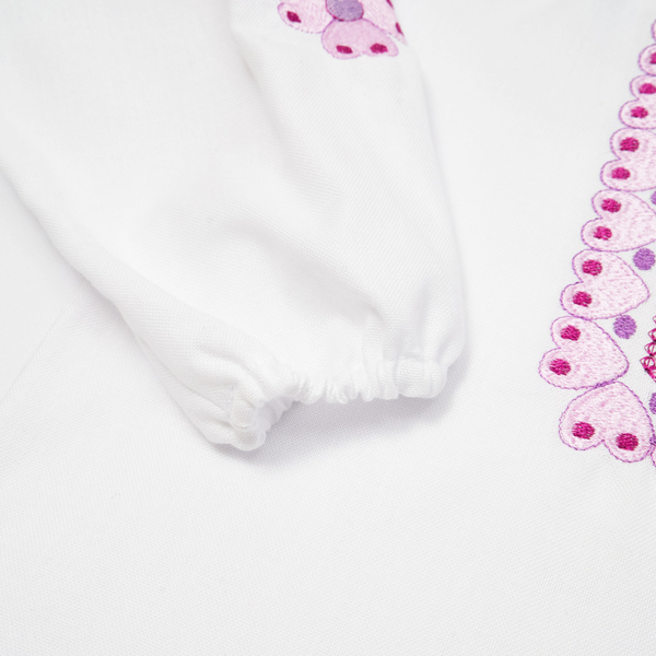 Вишиванка для дівчинки Twins Бузкова, р.92, білий з бузковим (88OTSB92-11) - Pampik - 3