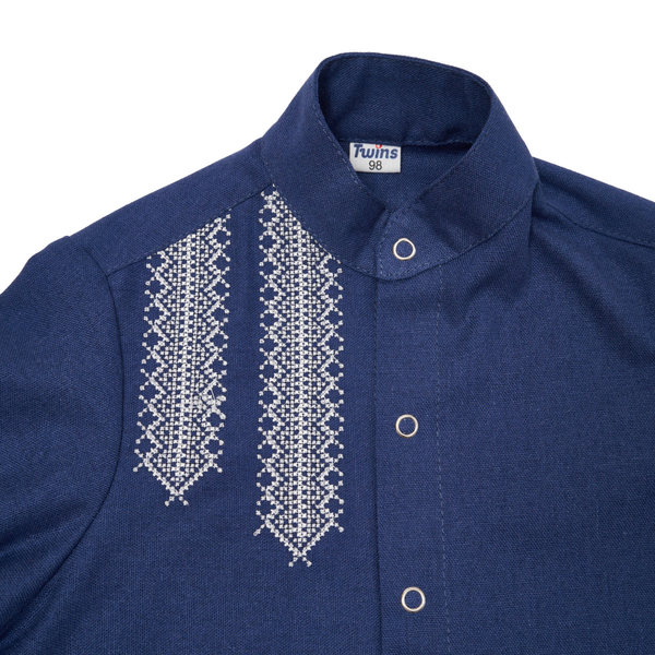 Вишиванка для хлопчика Twins Класична, р.98, темно-синій (88OT-К98-09) - Pampik - 2