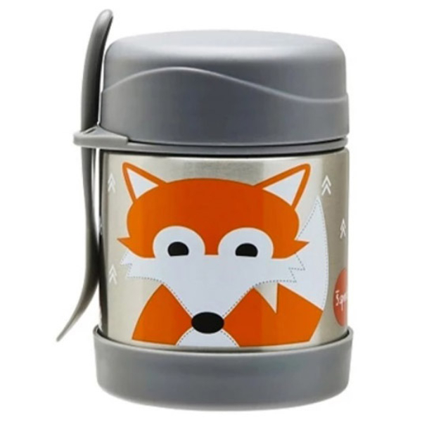 Термос для їжі 3 Sprouts Лис, 360 мл, сірий (IFJFOX/30497) - Pampik