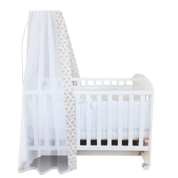 Балдахин NL Baby с цветами, 300х185 см, белый (830/32165) - Pampik