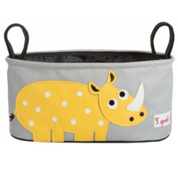 Органайзер на коляску 3 Sprouts Носорог, 15х32х13 см, серый (ISORHN/9505) - Pampik