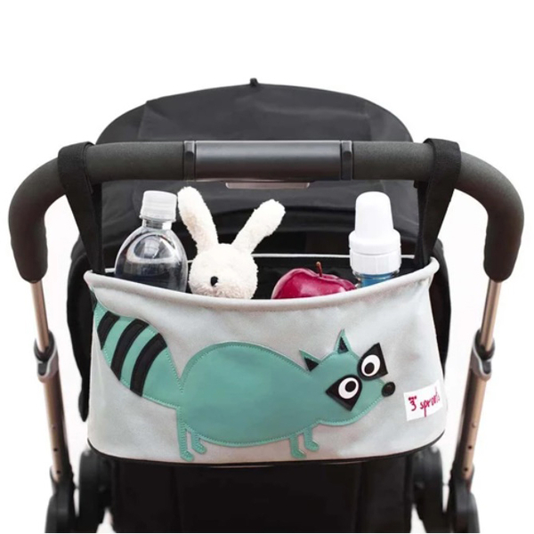 Органайзер на коляску 3 Sprouts Єнот, 15х32х13 см, сірий (ISORAC/17990) - Pampik - 2