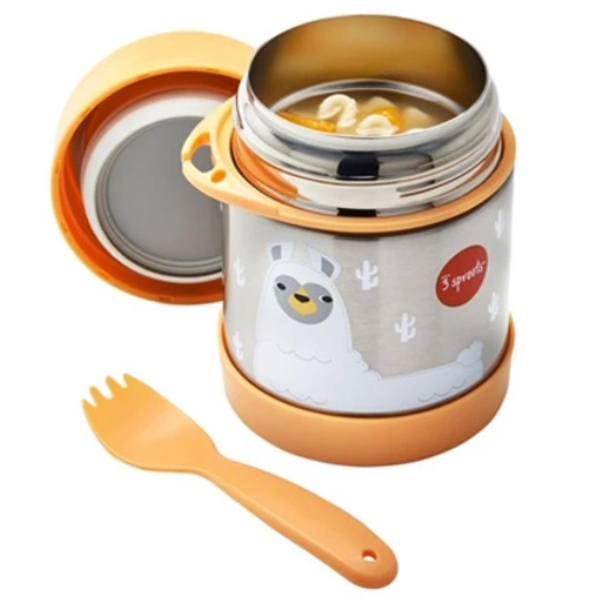 Термос для їжі 3 Sprouts Лама, 360 мл, помаранчевий (IFJLLM/36226) - Pampik - 3