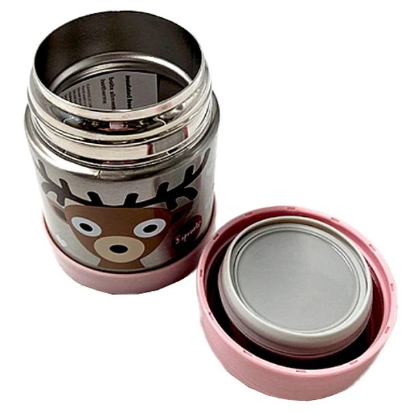 Термос для еды 3 Sprouts Олень, 360 мл, розовый (IFJDEE/30496) - Pampik - 2