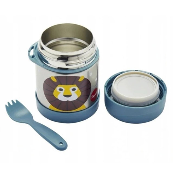 Термос для їжі 3 Sprouts Лев, 360 мл, синій (IFJLIO/30498) - Pampik - 2