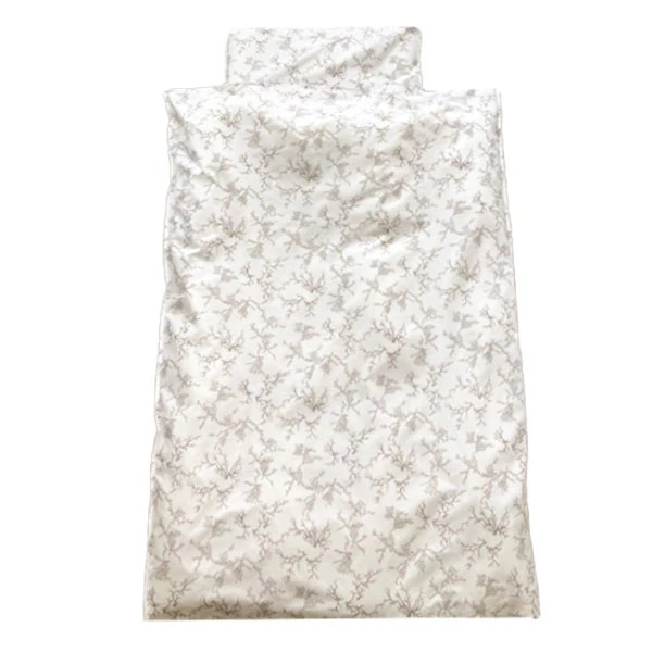 Комплект постільної білизни NL Baby, 140х100 см, біло-сірий (826+842/30173) - Pampik