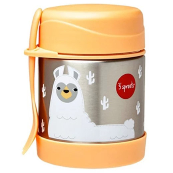 Термос для їжі 3 Sprouts Лама, 360 мл, помаранчевий (IFJLLM/36226) - Pampik