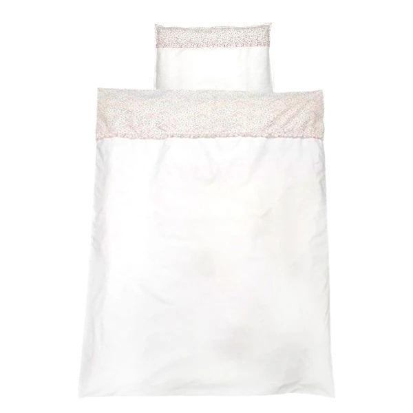Комплект постельного белья NL Baby, 140х100 см, бело-розовый (807+842/38138) - Pampik