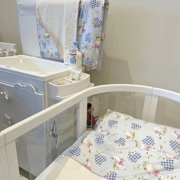 Комплект постільної білизни NL Baby, 140х100 см, білийй з рожевим та блакитним (861+842/37561) - Pampik - 4