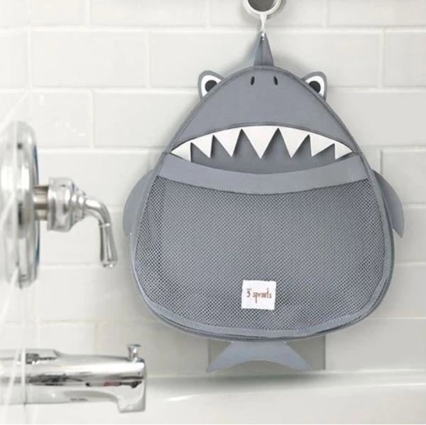 Органайзер для іграшок у ванну 3 Sprouts Акула, 37х38 см, сірий (ITBSHK/27897) - Pampik - 3