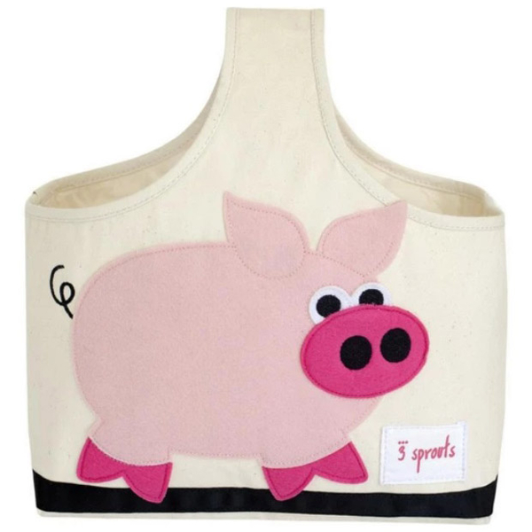 Кошик-сумка для зберігання 3 Sprouts Свинка, 38х30х14 см, бежевий (UCDPIG/25580) - Pampik