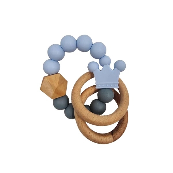 Прорезыватель силиконовый NL Baby, голубо-серый (0000/37339) - Pampik