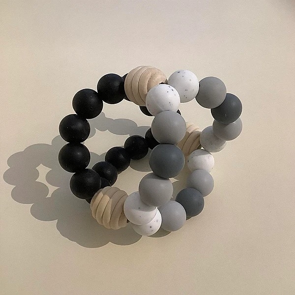 Прорізувач силіконовий NL Baby Куб, сірий з чорним (0000/37845) - Pampik - 2