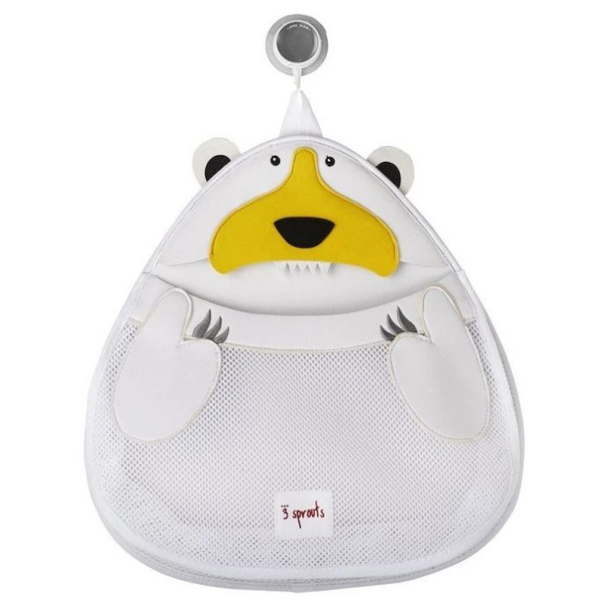 Органайзер для игрушек в ванну 3 Sprouts Полярный медведь, 37х38 см, белый (ITBPOL/15402) - Pampik