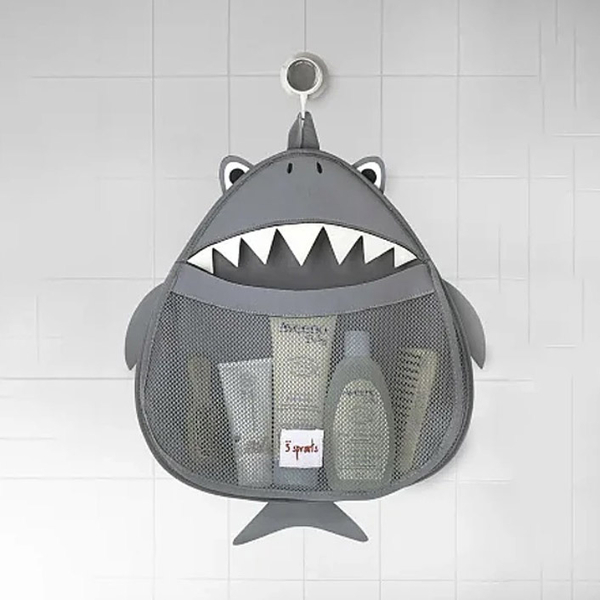 Органайзер для іграшок у ванну 3 Sprouts Акула, 37х38 см, сірий (ITBSHK/27897) - Pampik - 2