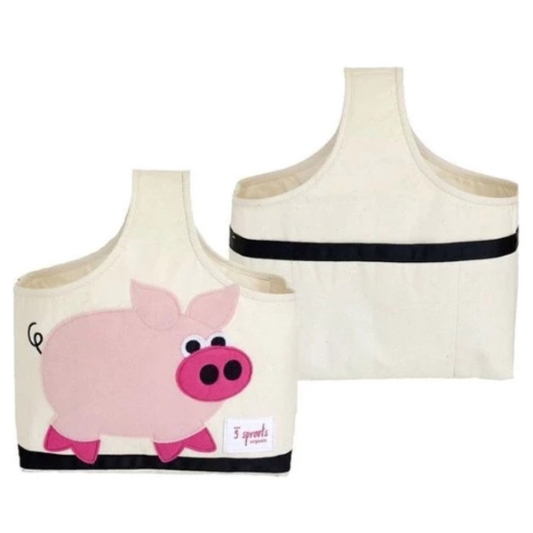 Кошик-сумка для зберігання 3 Sprouts Свинка, 38х30х14 см, бежевий (UCDPIG/25580) - Pampik - 2