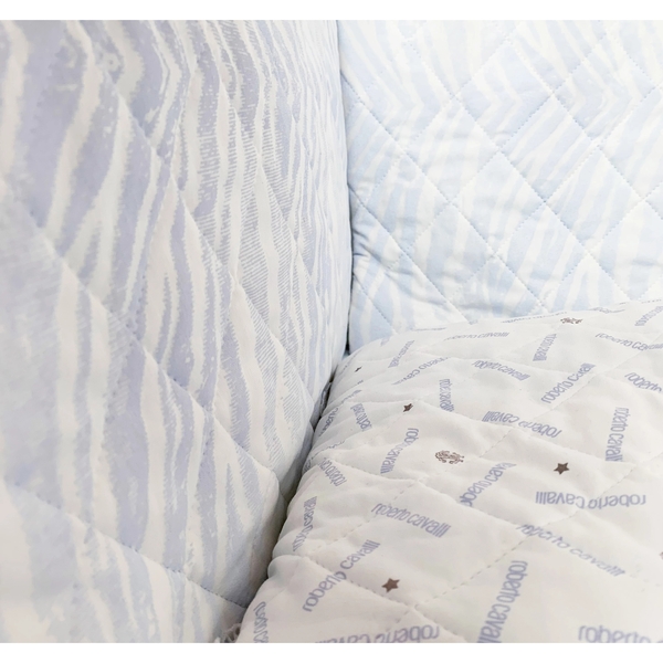 Бортик в кроватку NL Baby с подушками, 3-сторонний, 180х28 см, бело-голубой (143/26052) - Pampik - 6