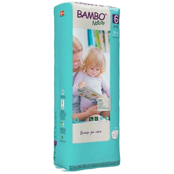 Еко Підгузки на липучках Bambo Nature 6 (16+ кг), 20 шт. - Pampik