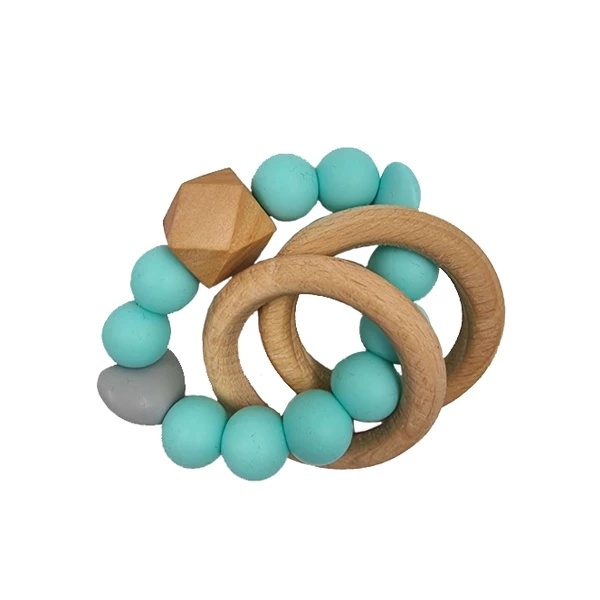 Прорізувач силіконовий NL Baby, бежевий з м'ятним (0000/37342) - Pampik