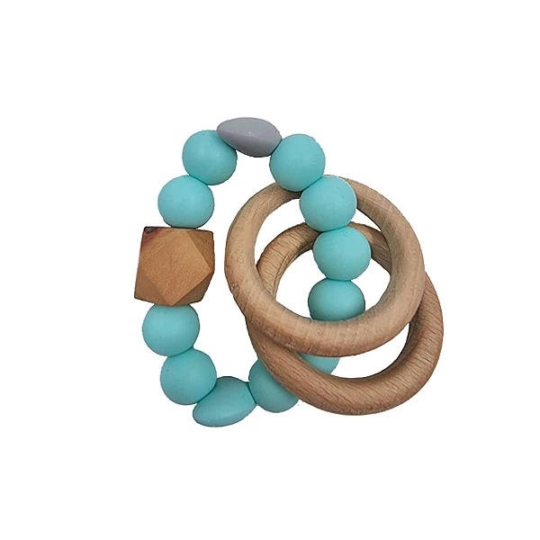 Прорізувач силіконовий NL Baby, бежевий з м'ятним (0000/37342) - Pampik - 2