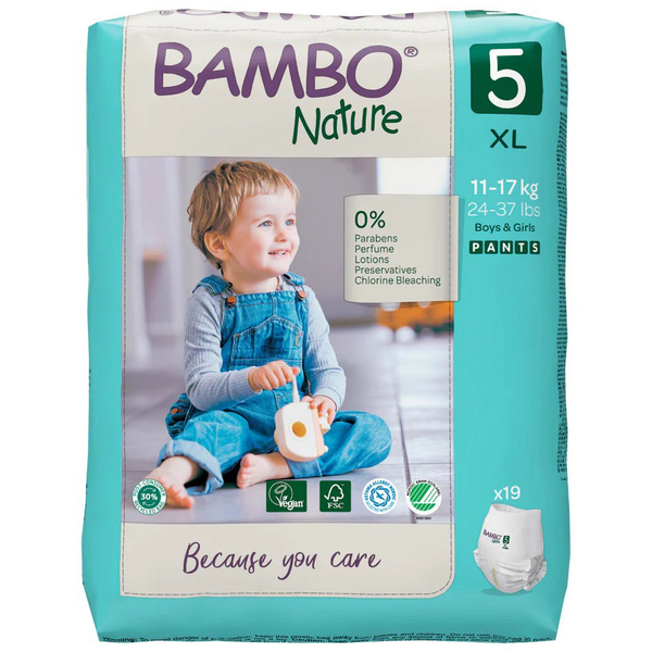 Еко Підгузки-трусики Bambo Nature Pants 5 (12-18 кг), 19 шт. - Pampik