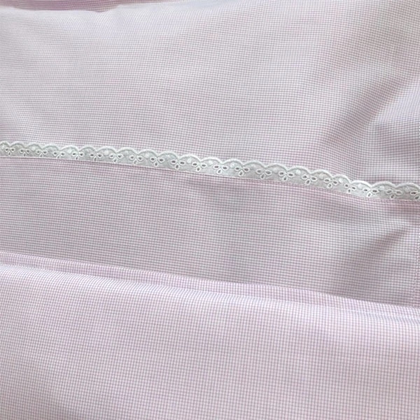 Комплект постельного белья NL Baby в клеточку, 140х100 см, розовый (803+842/32555) - Pampik - 2