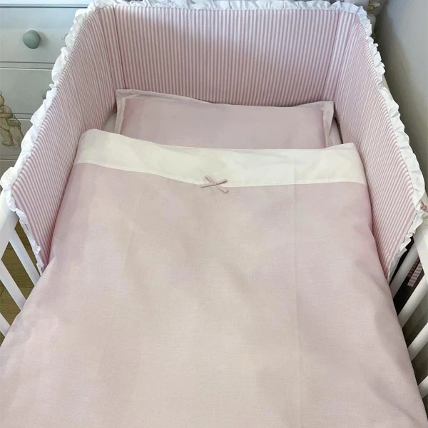 Комплект постільної білизни NL Baby в клітинку, 135х100 см, рожевий (803/23331) - Pampik - 5