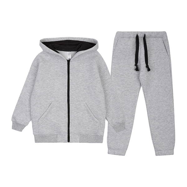Спортивний костюм на флісі Garnamama Oversize sport zip штани зі шнурком 140 Сірий (1043664.1408684) - Pampik - 6