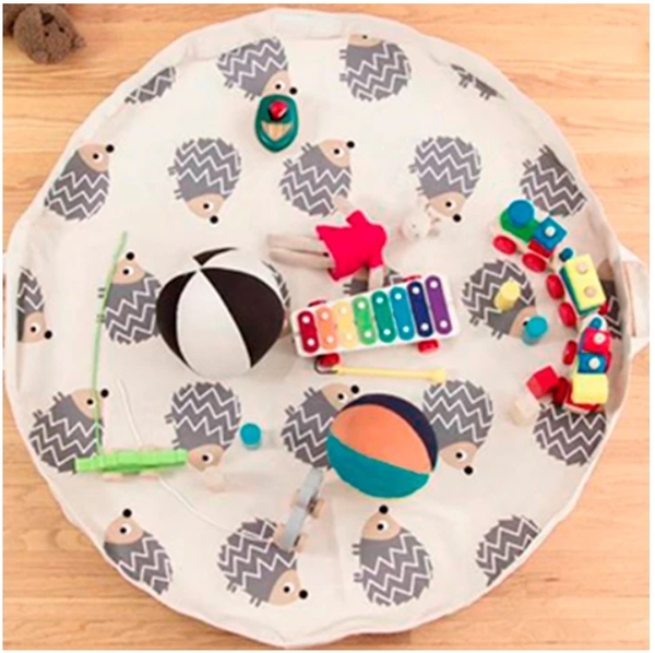 Сумка-килим для ігр 3 Sprouts Їжачки, 112 см, сірий (IPMHDG/27888) - Pampik - 5