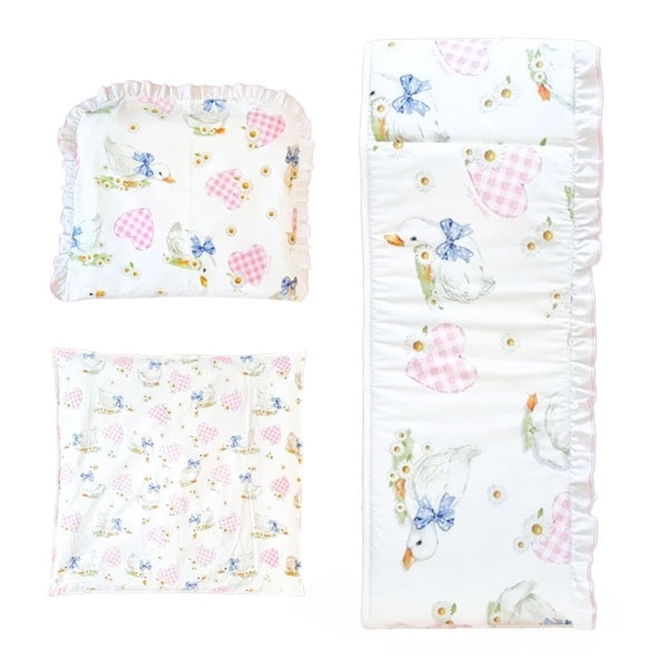 Набір NL Baby Cododo: комплект постільної білизни, 80х80 см + бортик у ліжечко, 166х20 см, біло-рожевий (865/32593) - Pampik