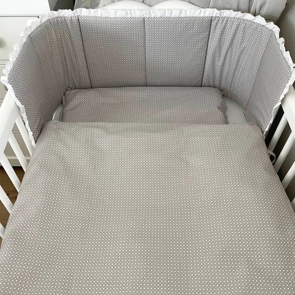 Комплект постельного белья NL Baby, 140х100 см, серый с белым (823+842/29278) - Pampik - 2