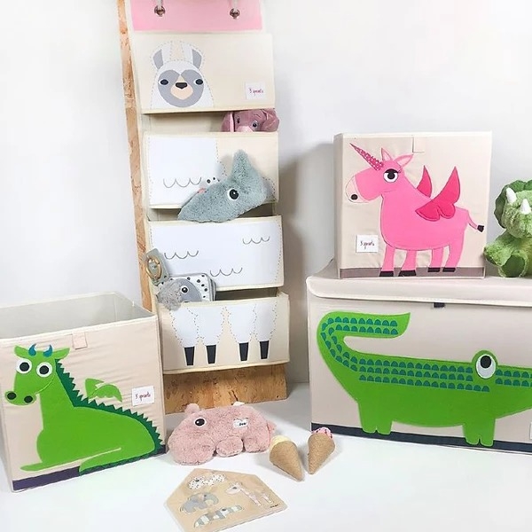 Органайзер навісний 3 Sprouts Лама, 35,5х29х100 см, бежевий з білим (IWOLLM/33324) - Pampik - 5