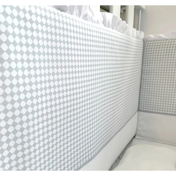 Бортик у ліжечко NL Baby, 4-сторонній, біло-сірий (859/32147) - Pampik - 5
