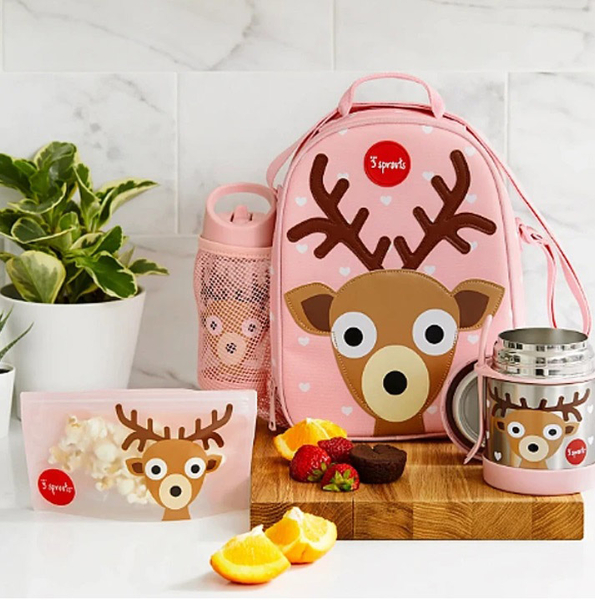 Пакети для снеків 3 Sprouts Олень, 10х18 см, 2 шт., рожевий (ISNDEE/30511) - Pampik - 3