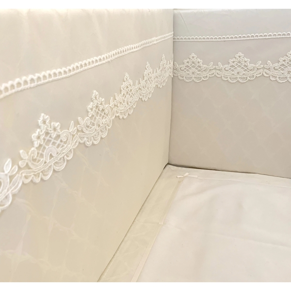 Бортик у ліжечко NL Baby, 4-сторонній, молочний (870+926/32724) - Pampik - 5