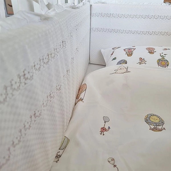 Бортик в кроватку NL Baby, 4-сторонний, белый (811/22133) - Pampik - 6