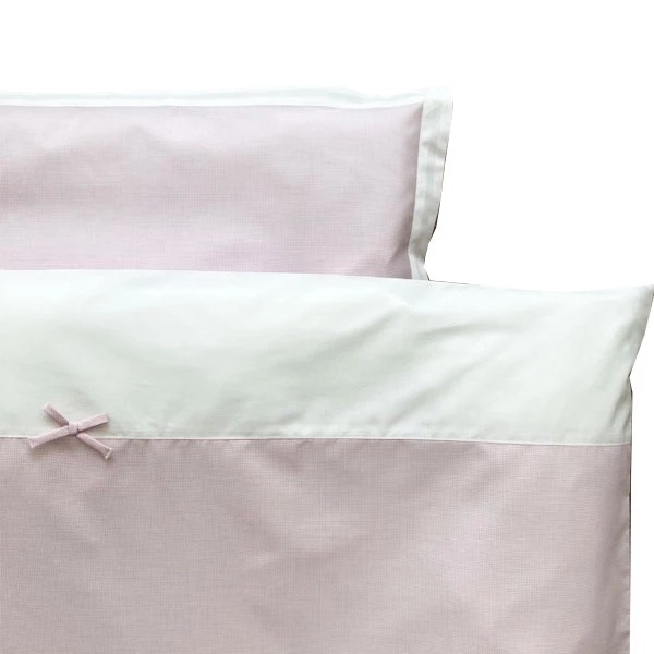 Комплект постільної білизни NL Baby в клітинку, 135х100 см, рожевий (803/23331) - Pampik - 2