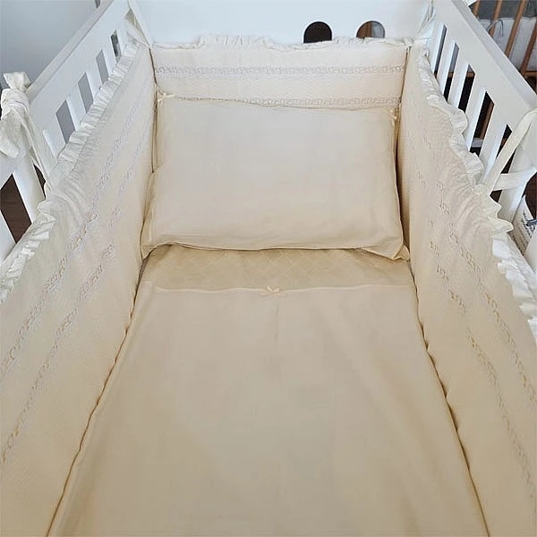 Бортик у ліжечко NL Baby, 4-сторонній, молочний (815+907/26041) - Pampik - 2