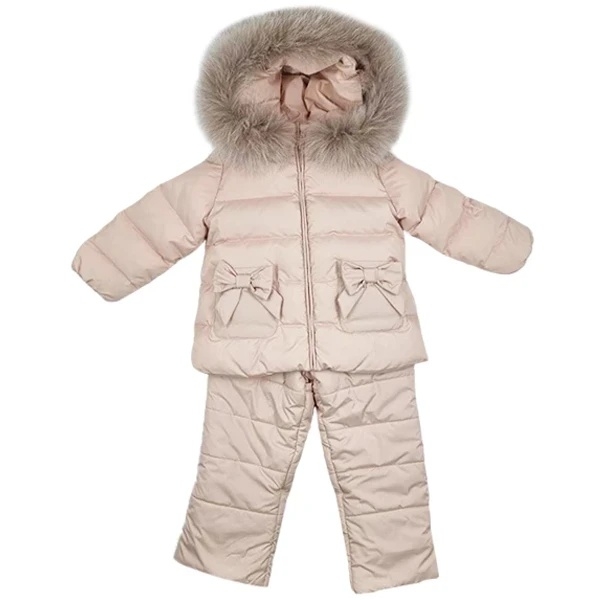 Комбінезон роздільний NL Baby, з хутром, 18 місяців, персиковий (553/36634) - Pampik