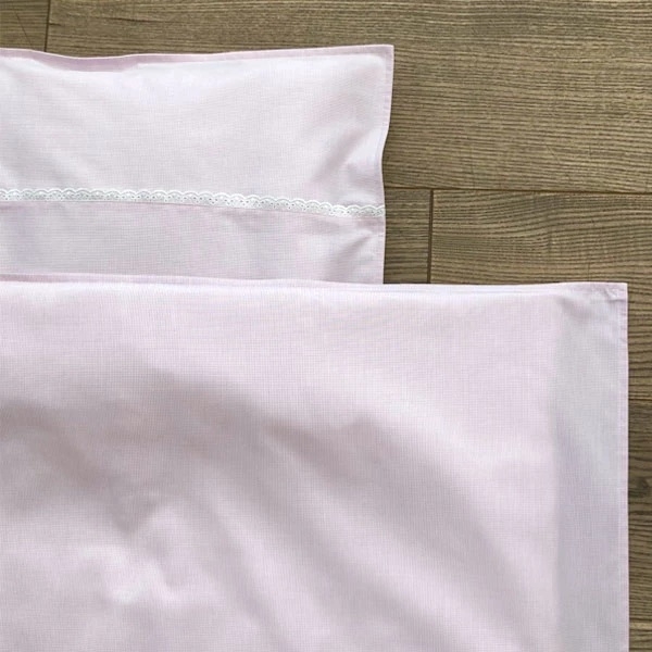 Комплект постельного белья NL Baby в клеточку, 140х100 см, розовый (803+842/32555) - Pampik - 3