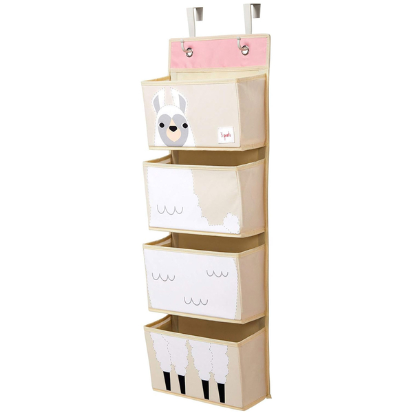 Органайзер навісний 3 Sprouts Лама, 35,5х29х100 см, бежевий з білим (IWOLLM/33324) - Pampik - 2